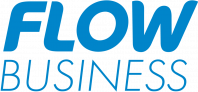 Flow Business' logo in blue color